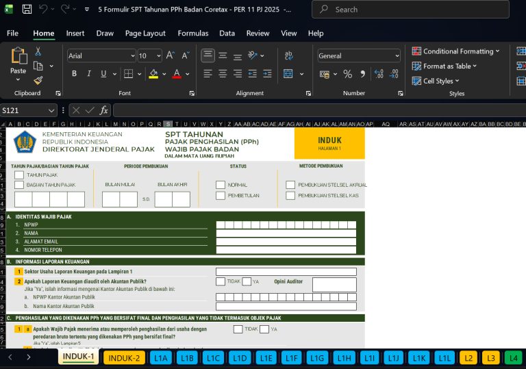 excel spt tahunan